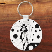 レトロ滑走路モデル、ヴィンテージアールデコファッション キーホルダー (正面)