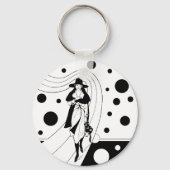 レトロ滑走路モデル、ヴィンテージアールデコファッション キーホルダー (裏面)