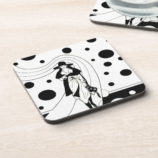 レトロ滑走路モデル、ヴィンテージアールデコファッション コースター (左側)