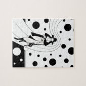 レトロ滑走路モデル、ヴィンテージアールデコファッション ジグソーパズル (横)