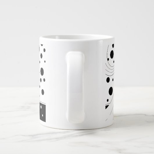 レトロ滑走路モデル、ヴィンテージアールデコファッション ジャンボコーヒーマグカップ (裏面)