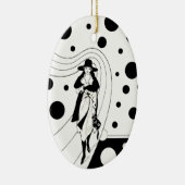 レトロ滑走路モデル、ヴィンテージアールデコファッション セラミックオーナメント (右)