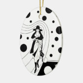 レトロ滑走路モデル、ヴィンテージアールデコファッション セラミックオーナメント (左)