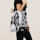 レトロ滑走路モデル、ヴィンテージアールデコファッション トートバッグ (クローズアップ)