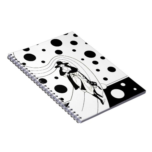 レトロ滑走路モデル、ヴィンテージアールデコファッション ノートブック (右側)