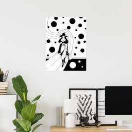 レトロ滑走路モデル、ヴィンテージアールデコファッション ポスター