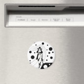 レトロ滑走路モデル、ヴィンテージアールデコファッション マグネット (インサイチュ (食洗機))