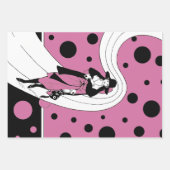 レトロ滑走路モデル、ヴィンテージアールデコファッション ラッピングペーパーシート (正面3)