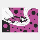 レトロ滑走路モデル、ヴィンテージアールデコファッション ラッピングペーパーシート (正面)