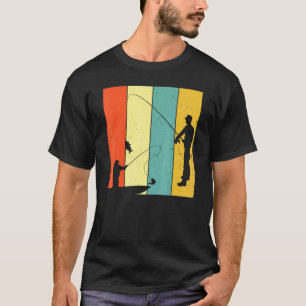 レトロ漁船と釣り竿のフィッシャーマン Tシャツ