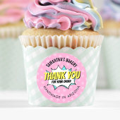 レトロ漫画おもしろいピンクベーカリーご注文ありがとうございます ラウンドシール