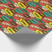 レトロ漫画の叫び:シームレスなパターン。 ラッピングペーパー (角)