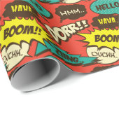 レトロ漫画の叫び:シームレスなパターン。 ラッピングペーパー (ロールコーナー)