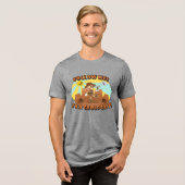 レトロ漫画の地質学者 "フォロー・ミー!" トライブレンドTシャツ (正面全面)