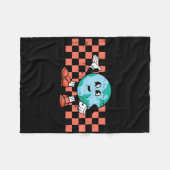 レトロ漫画の惑星の地球の日の環境自然 フリースブランケット (正面(横))