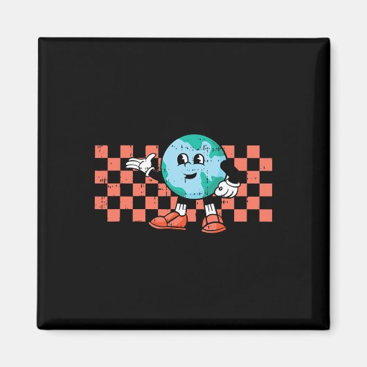 レトロ漫画の惑星の地球の日の環境自然 マグネット (正面)