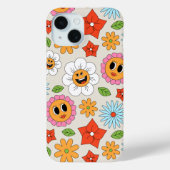レトロ漫画の花お洒落幸せおもしろい Case-Mate iPhoneケース (裏面)