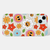 レトロ漫画の花お洒落幸せおもしろい Case-Mate iPhoneケース (裏面 (横))
