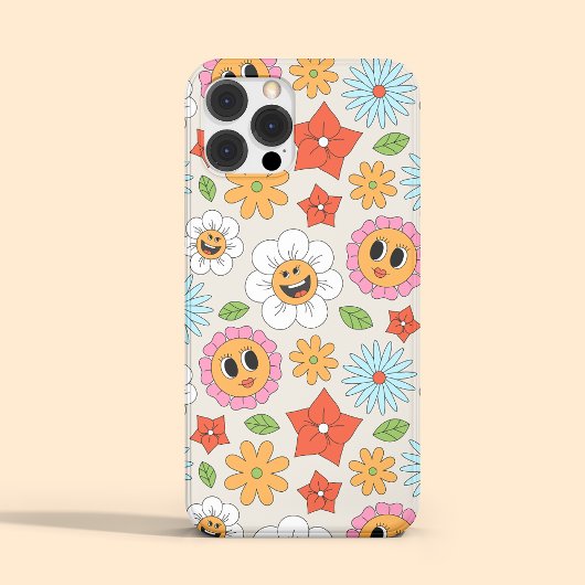 レトロ漫画の花お洒落幸せおもしろい Case-Mate iPhoneケース