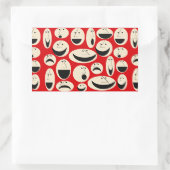 レトロ漫画の顔パターン長方形ステッカー 長方形シール (バッグ)