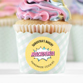 レトロ漫画アポップ・アートのート懐かしいベーカリーケーキCookie ラウンドシール