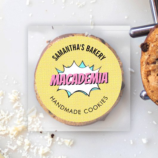 レトロ漫画アポップ・アートのート懐かしいベーカリーケーキCookie ラウンドシール