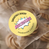 レトロ漫画アポップ・アートのート懐かしいベーカリーケーキCookie ラウンドシール