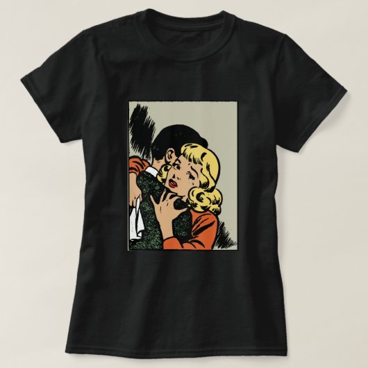 レトロ漫画ガール Tシャツ (デザイン正面)