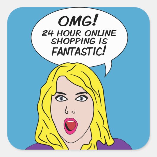 レトロ漫画シール スクエアシール (正面)