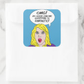 レトロ漫画シール スクエアシール (バッグ)