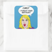 レトロ漫画シール スクエアシール (バッグ)