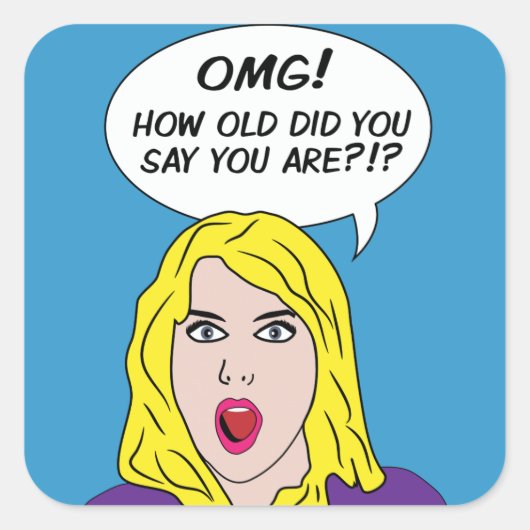 レトロ漫画シール スクエアシール (正面)