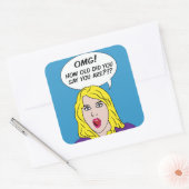 レトロ漫画シール スクエアシール (封筒)