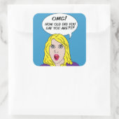 レトロ漫画シール スクエアシール (バッグ)