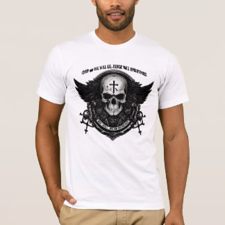 レトロ漫画スカル図 Tシャツ