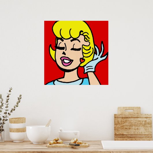 レトロ漫画ストリップ美しいポスター ポスター (キッチン)