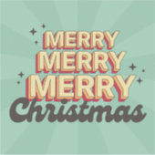 レトロ漫画デザインメリークリスマス文字 シール (正面)