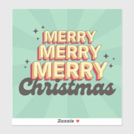 レトロ漫画デザインメリークリスマス文字 シール