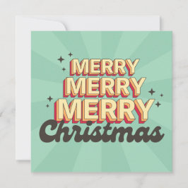 レトロ漫画デザインメリークリスマス文字 招待状