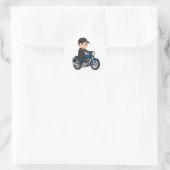 🏍️ レトロ漫画バイク クラシックバイク 楽しいデザイン  ラウンドシール (バッグ)