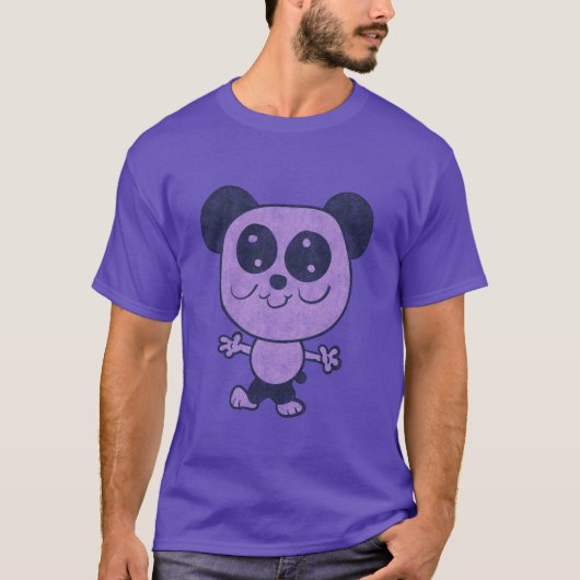 レトロ漫画パンダ Tシャツ (正面)
