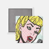 レトロ漫画ブックかわいこちゃん磁石 マグネット (正面/裏面)