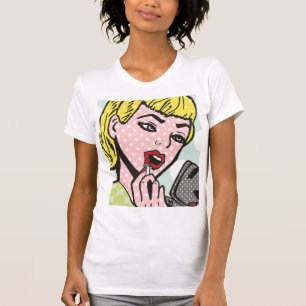 レトロ漫画ブックかわいこちゃんTシャツ Tシャツ