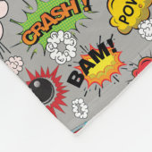 レトロ漫画ブックのアクションの単語 フリースブランケット (角)