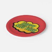 レトロ漫画ブックスタイルハッピーニューイヤー紙プレート ペーパープレート (アングル)