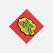 レトロ漫画ブックスタイルハッピーニューイヤー スタンダードカクテルナプキン (角)