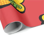 レトロ漫画ブックスタイルハッピーニューイヤー ラッピングペーパー (ロールコーナー)