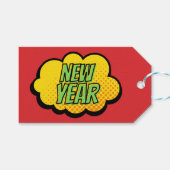 レトロ漫画ブックスタイル新年 ギフトタグ (正面(横))