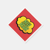 レトロ漫画ブックスタイル新年 スタンダードカクテルナプキン (角)