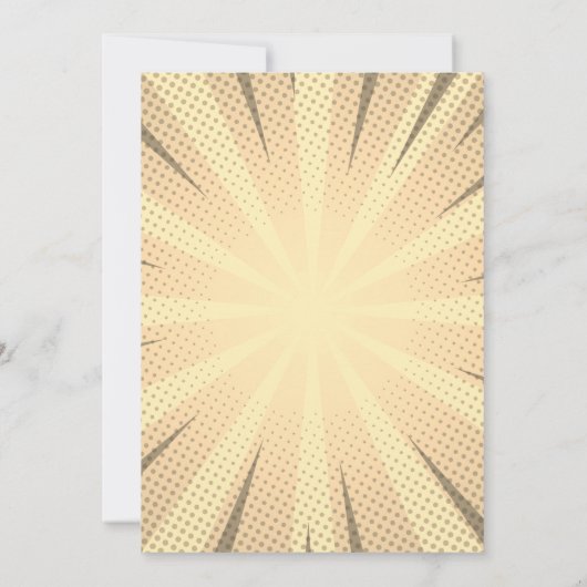 レトロ漫画ブックスーパーヒーロユニーク結婚ズ 招待状 (裏面)